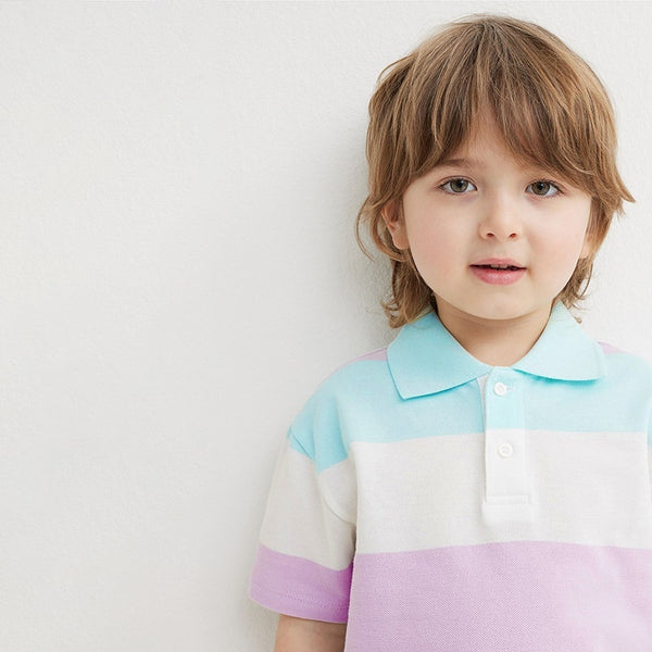 Polo Shirt Short Sleeve Striped Cotton Boy - Stuffs & Savers