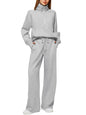 Women's Half-Zip Sweatshirt & Wide Leg Pants Set