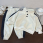 Splicing side strip casual two-piece set