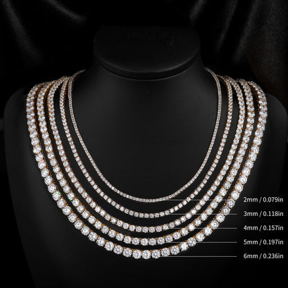 Copper Plated 18K Gold Zirconia Tennis Necklace