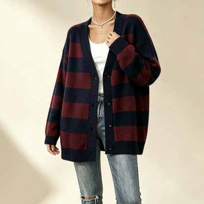 Womens Single breasted loose sweater