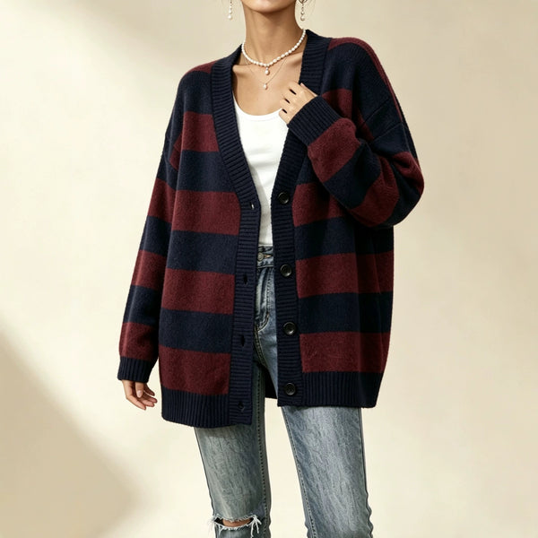 Womens Single breasted loose sweater
