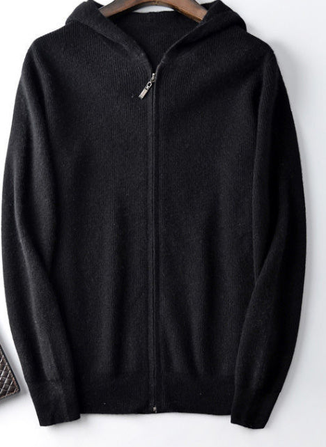 Men's Zipper Hooded Sweater Cardigan
