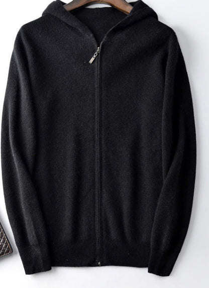 Men's Zipper Hooded Sweater Cardigan