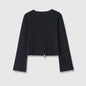 Retro style long sleeved round neck zipper jacket