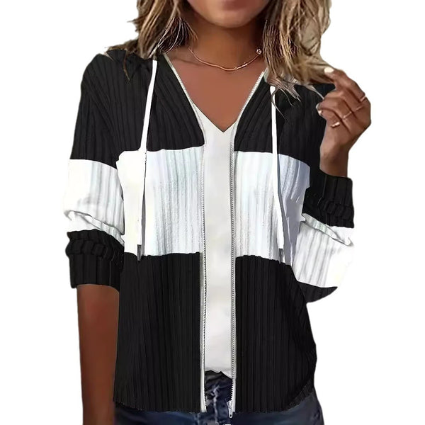 Womens Hooded Thermal Zipper Coat