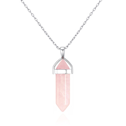 Rose Quartz Genuine Gemstone Necklace