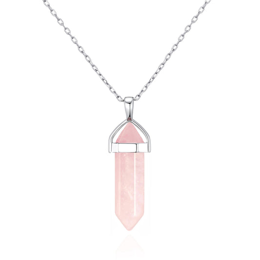 Rose Quartz Genuine Gemstone Necklace