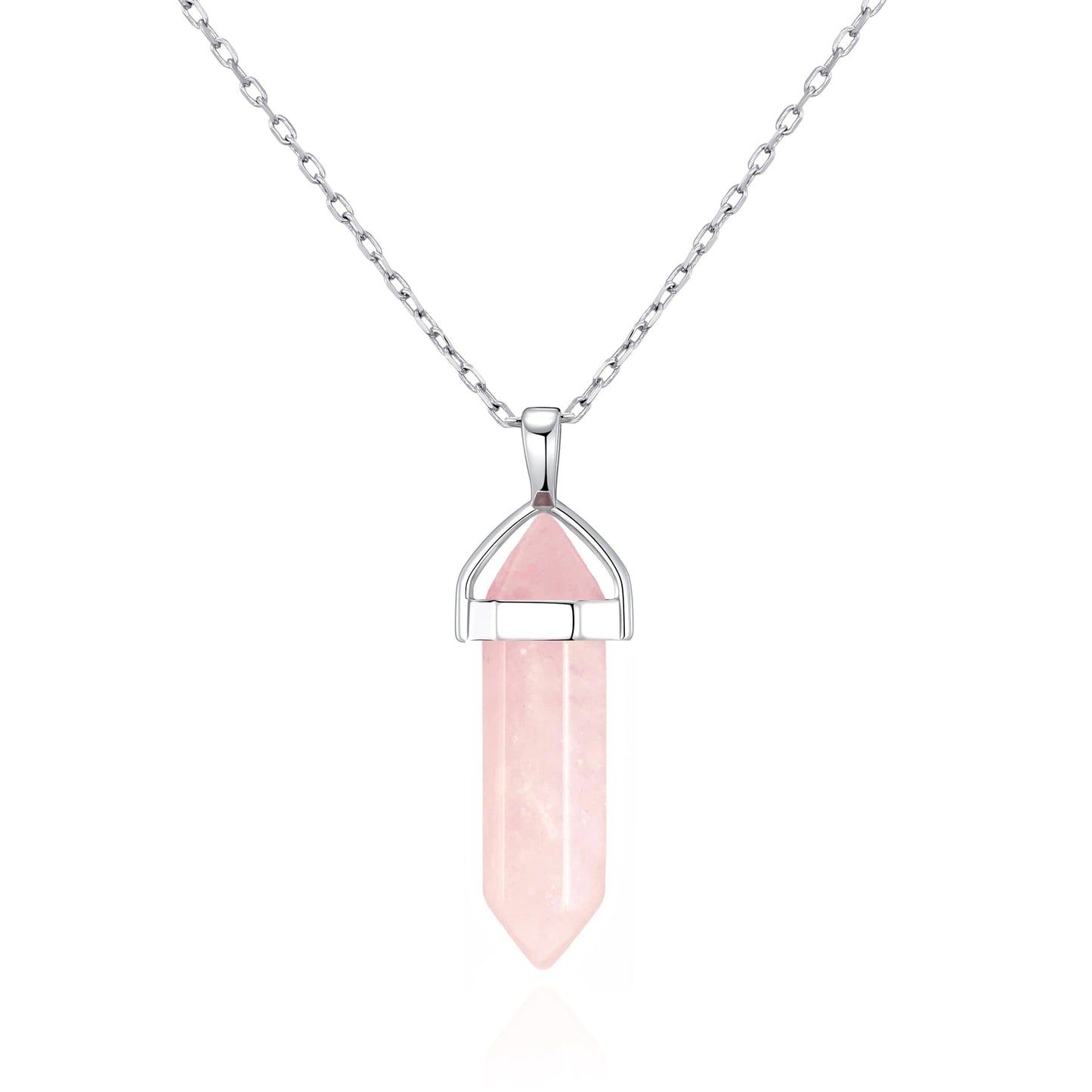 Rose Quartz Gemstone Necklace with Quote Card