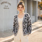Leopard print V-neck sweater