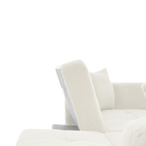 Sofa Bed with Adjustable Back and Side Pockets
