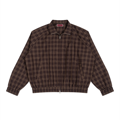 Unisex Plaid Full-Zip Track Jacket 130GSM