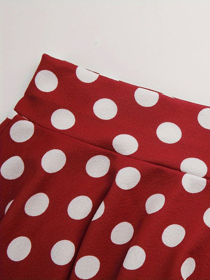 Jupes patineuses Kpop à pois, mini-jupes polyvalentes décontractées à volants coupe trapèze, vêtements pour femmes