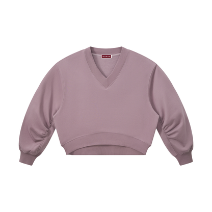 Women's Crop V-Neck Sweatshirt 280GSM