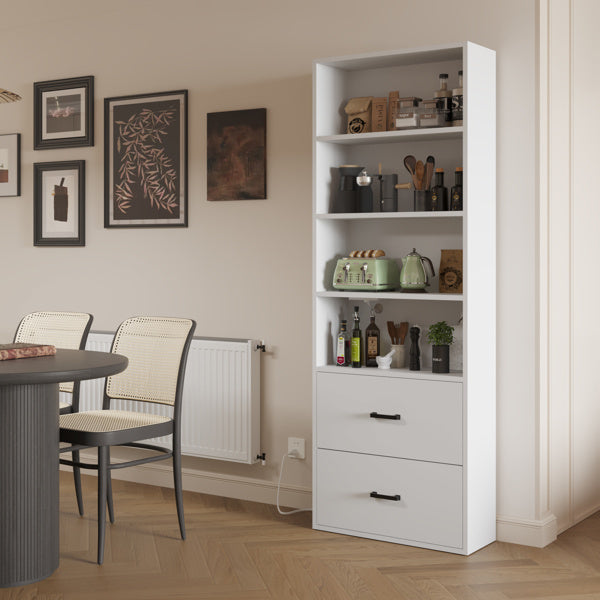 Display Cabinet White 60x23.5x180cm