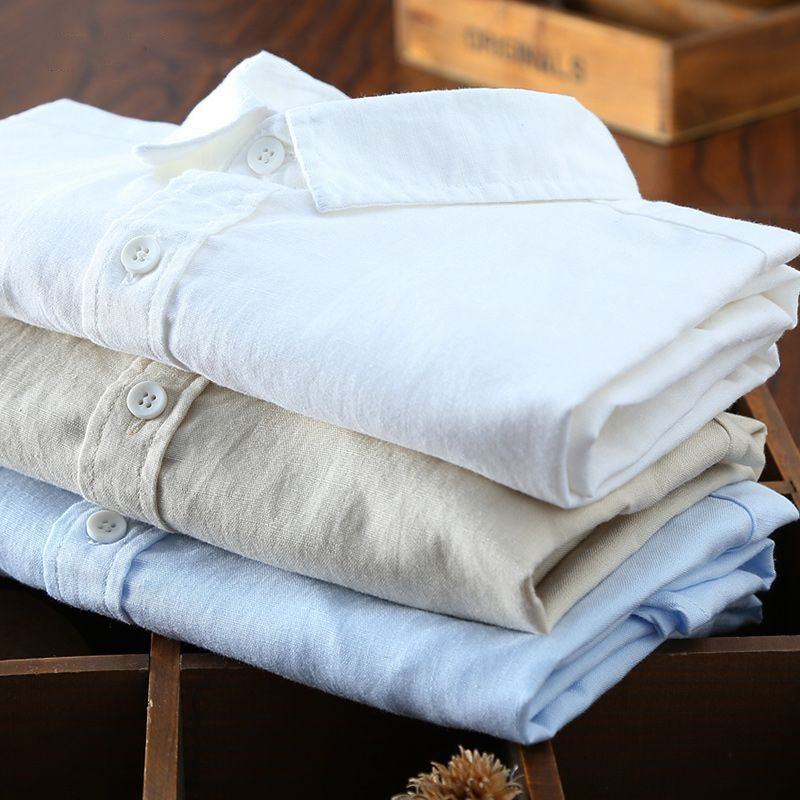 Men's Cotton Linen Long Sleeve Shirt