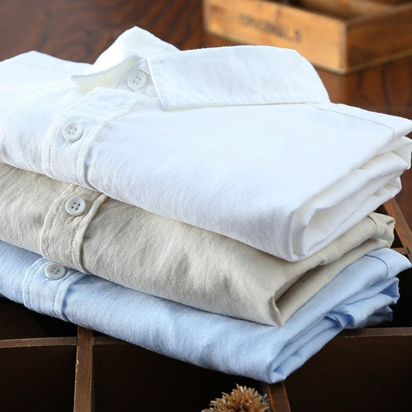 Men's Cotton Linen Long Sleeve Shirt