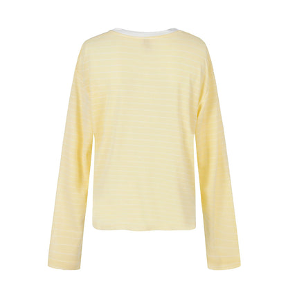 V-Neck Color-Blocking Cover-Up for Women, Loose Lightweight Casual Sun Protection Top