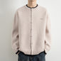 Men's Casual Color Block Knit Button Cardigan Jacket