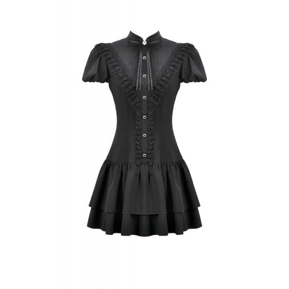 Dark in Love Lolita Bow-Trim Lace Dress