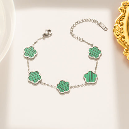 Parthenocissus Grass Flower Titanium Steel Bracelet