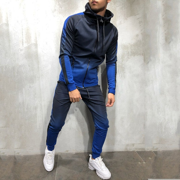 Men's Printed Zip Tracksuit Set
