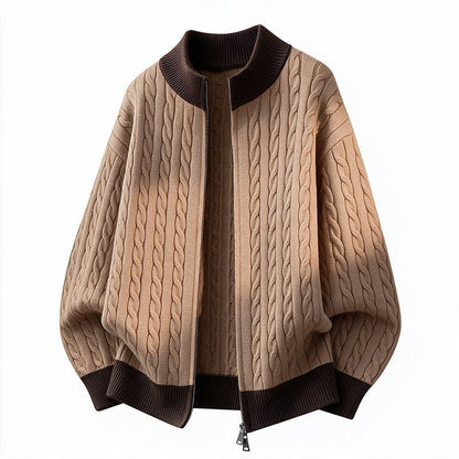 Stand Collar Knit Cardigan