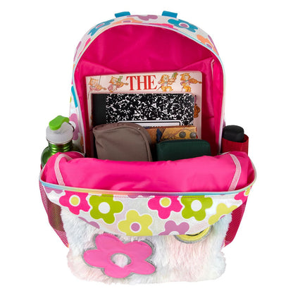 Daisy Faux-Fur Applique Backpack
