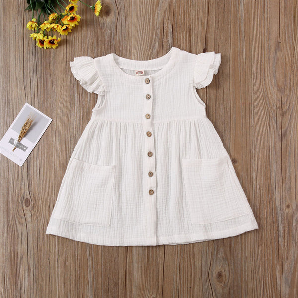 Girls short sleeve cotton dress