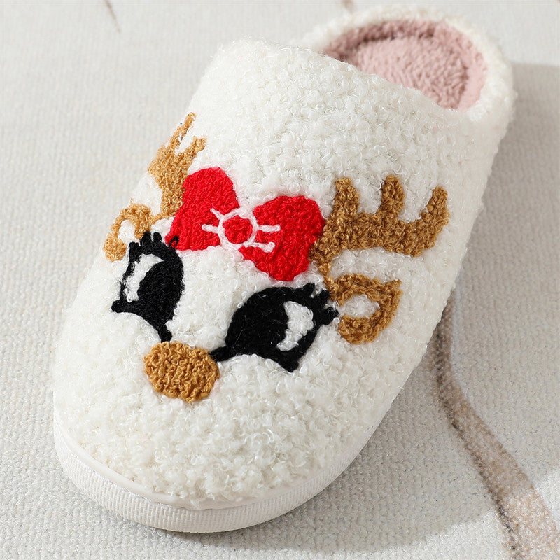 Chaussons de Noël Cerf Femme Intérieur Antidérapants