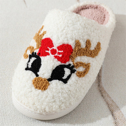 Chaussons de Noël Cerf Femme Intérieur Antidérapants