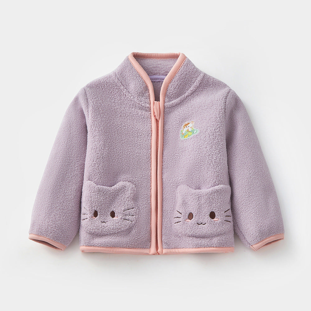 Children's Baby Fleece Cute Rabbit Coat
