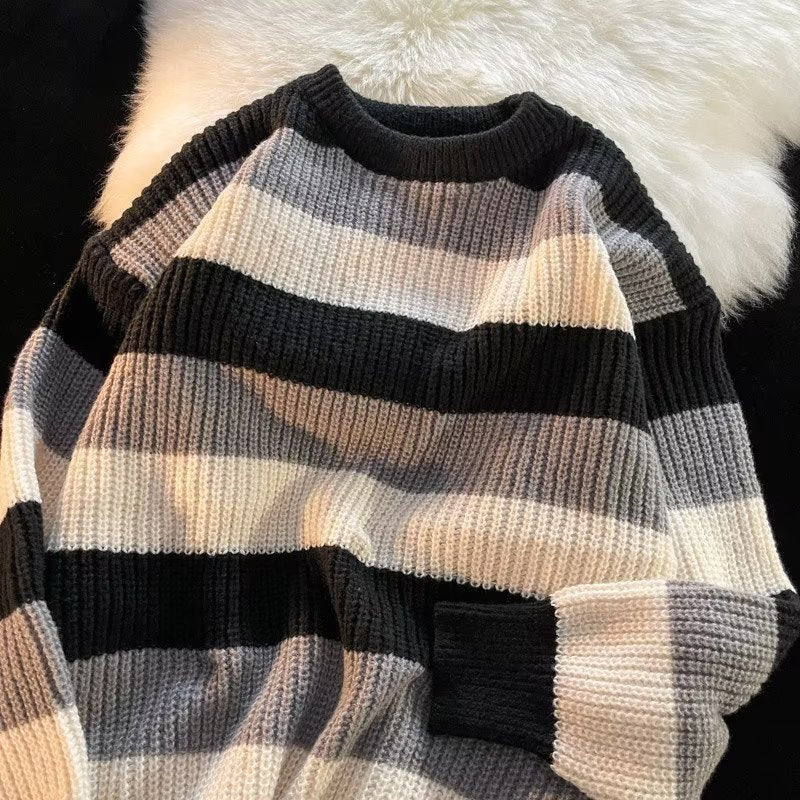 Men's Color Block Crew Neck Sweater