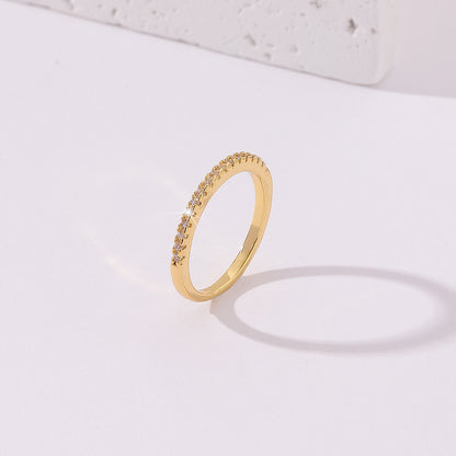 Micro-inlaid Zircon Ring Female Niche