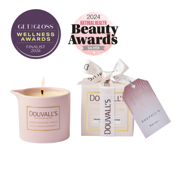 Bougie de Massage à l'Argan - Vanille Jasmin & Gingembre 180g | Soin Corps Hydratant et Intensément Nourrissant