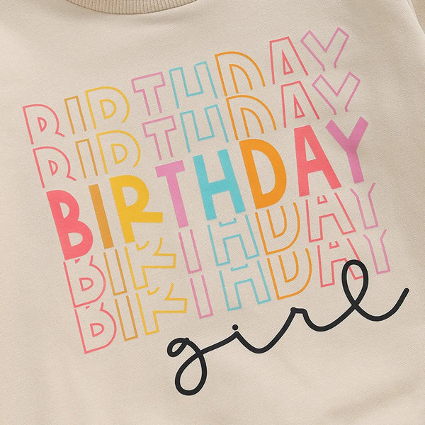 Girl's Birthday Letter Hoodie - Casual Versatile