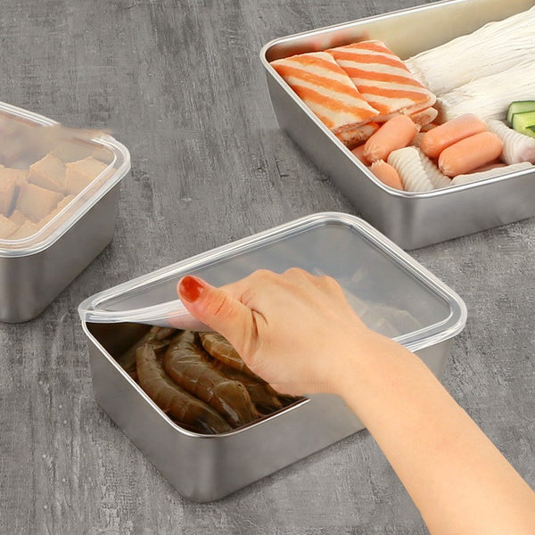 Stainless Steel Lidded Storage Tray