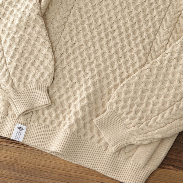 Mens Thickened Knitting Retro Lantern Sweater
