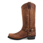 Handmade Wooden Heel Sole Denim Height Increasing 45cm Knight Men's Boots