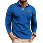 Long Sleeve Men's Polo Shirt, Turn-Down Collar Casual  Men's Polo Shirt