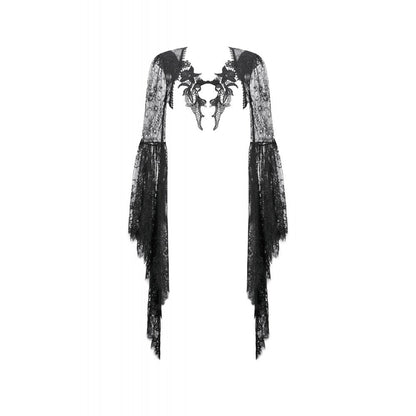 Dark In Love Gothic Deep-V Lace Bell Sleeve Cape