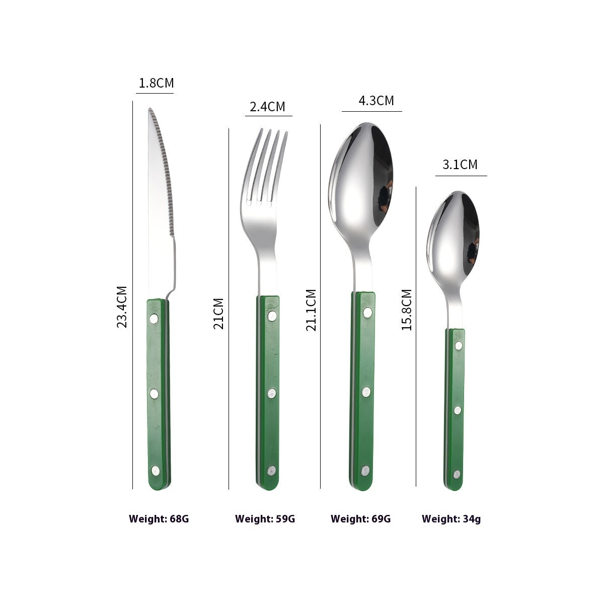 Stainless Steel Tableware Clip Handle Hotel Western Dinner Set