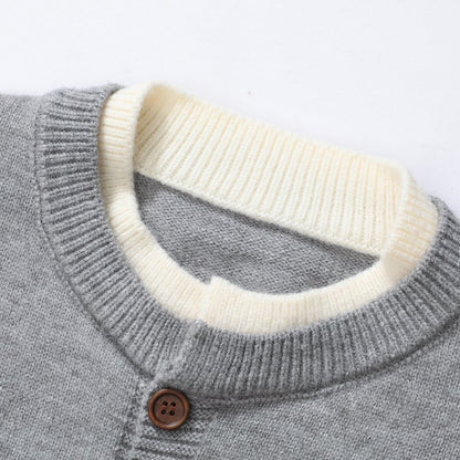 Henley Neck Knit Sweater