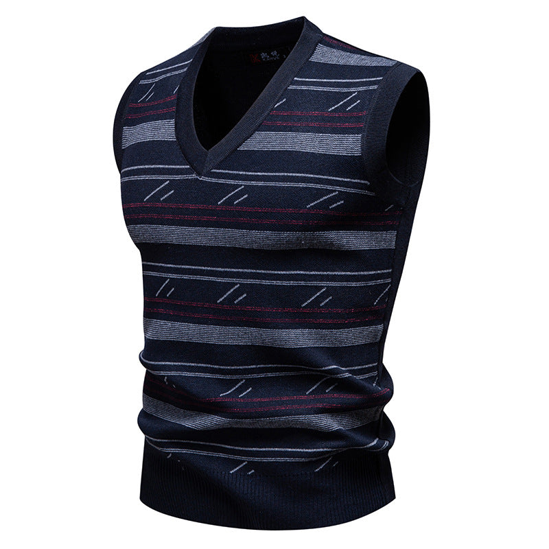 Sweater Knitwear Youth V-neck Pullover Casual Vest