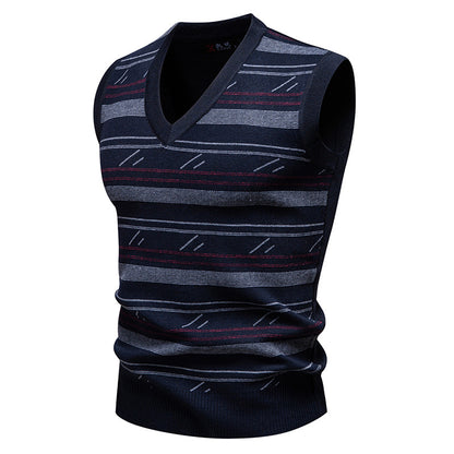 Sweater Knitwear Youth V-neck Pullover Casual Vest