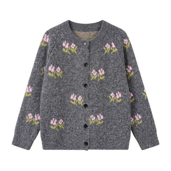 Embroidered cardigan sweater