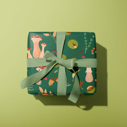 WOODLAND FOREST MUSHROOM GIFT WRAP SHEET