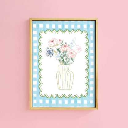 WILDFLOWER DOODLE GINGHAM PRINT