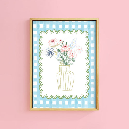 WILDFLOWER DOODLE GINGHAM PRINT