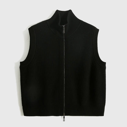 Women's Loose-Knit Wool Cardigan Vest